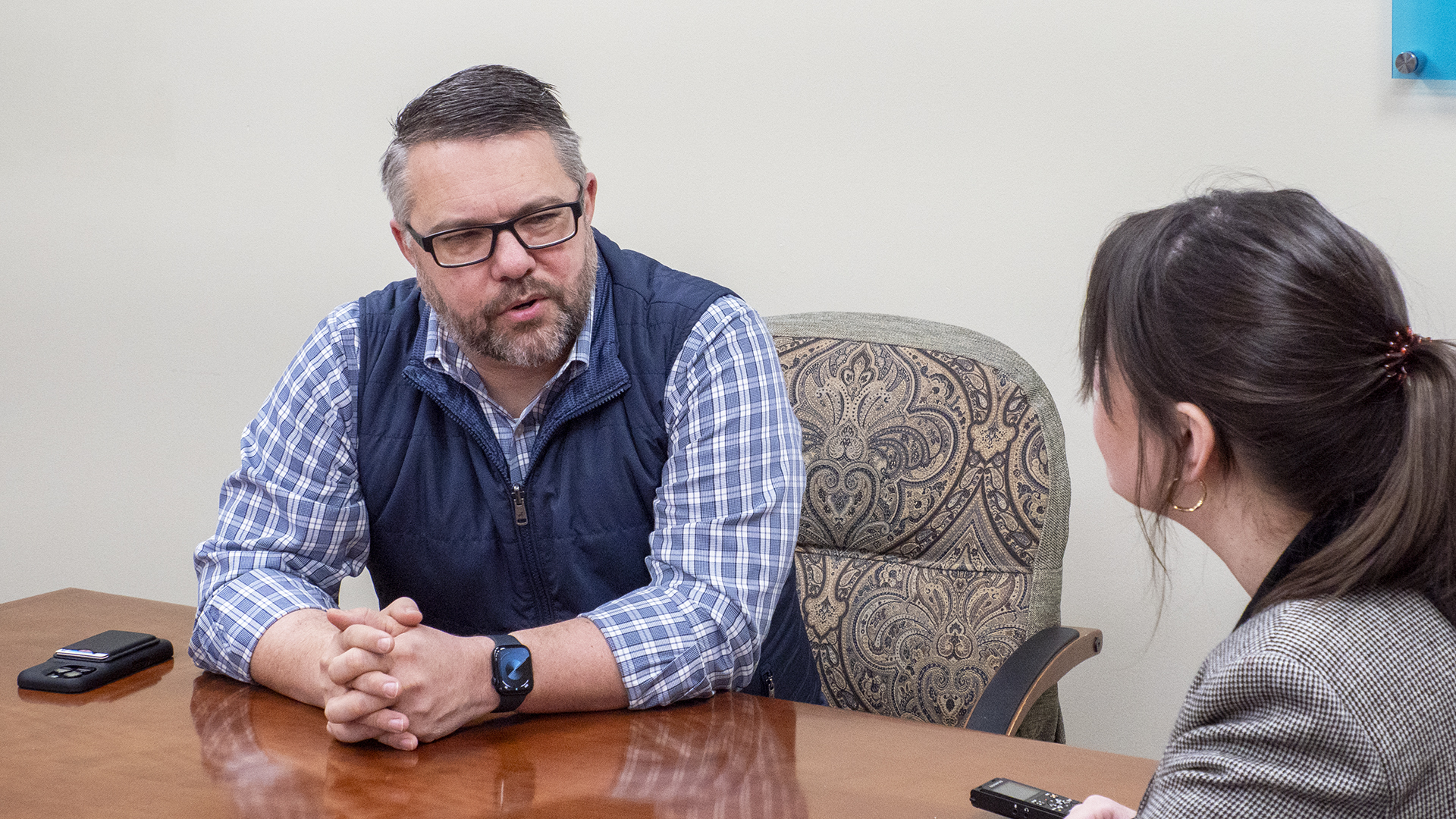 Benjamin Anderson, president and CEO of Hutchinson Regional Health Care System, during an interview at the hospital. File photo, Feb. 17, 2025.